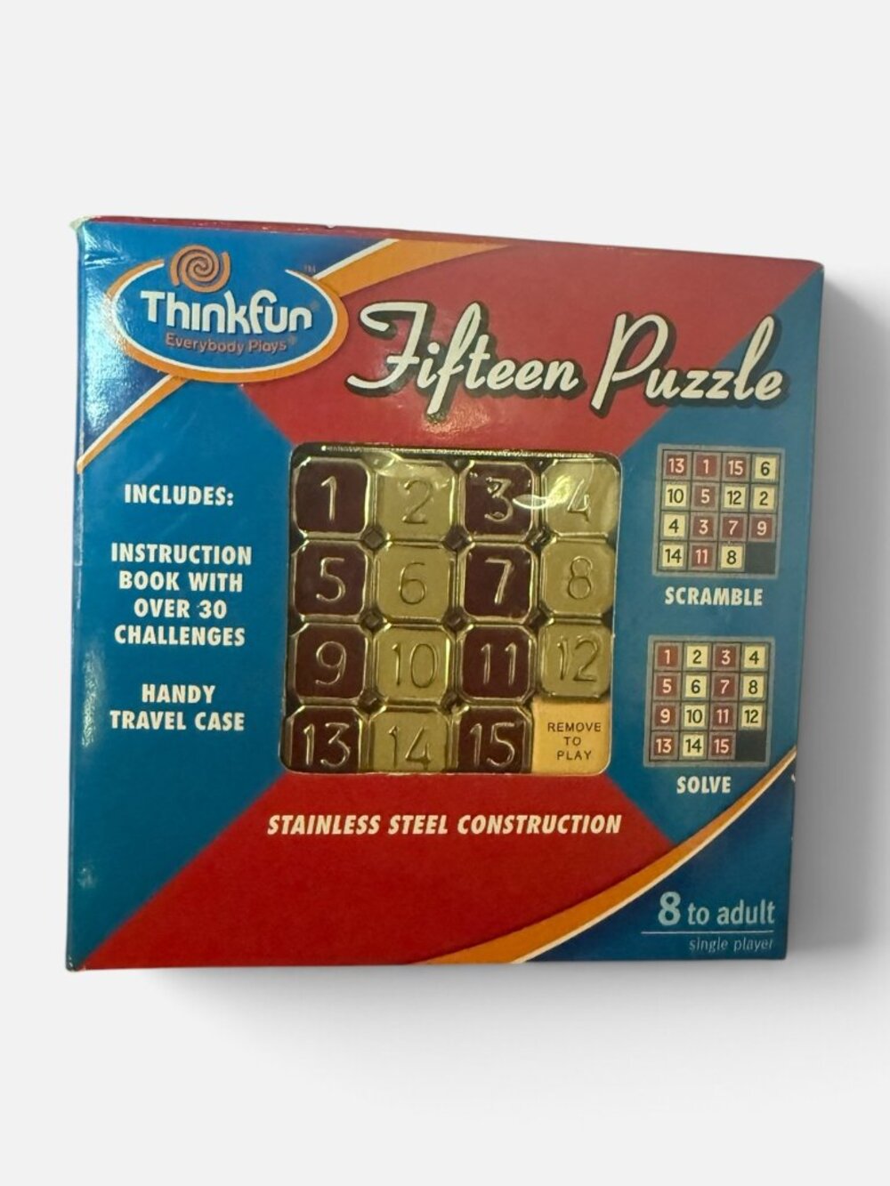 Fifteen Puzzle - Gold Stainless Steel Sliding Puzzle